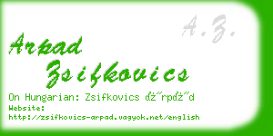 arpad zsifkovics business card